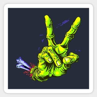 Zombie Hand Peace Sign Sticker